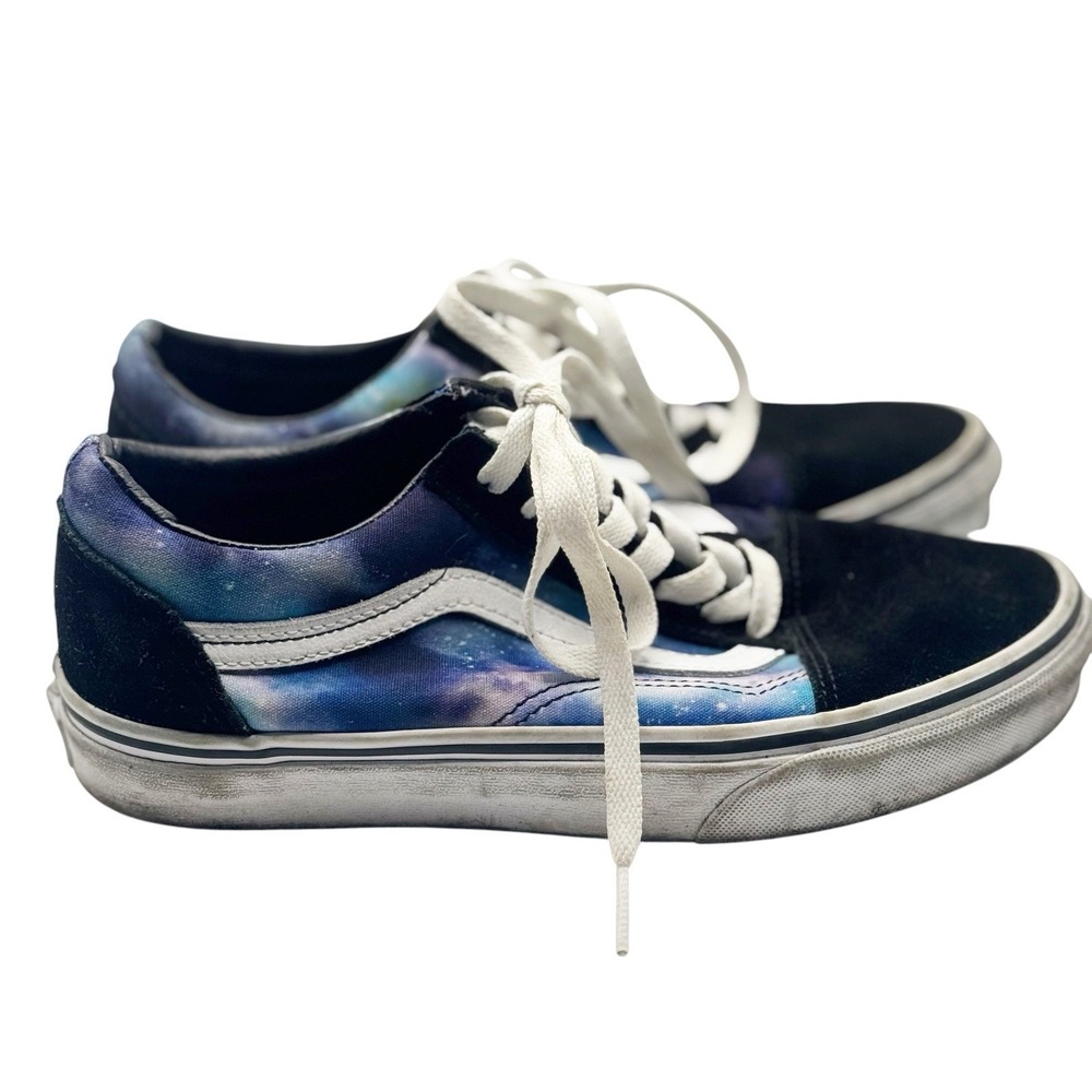 Vans Old Skool Galaxy Black White Suede Skate Sneakers Men's 6 Women's 7.5